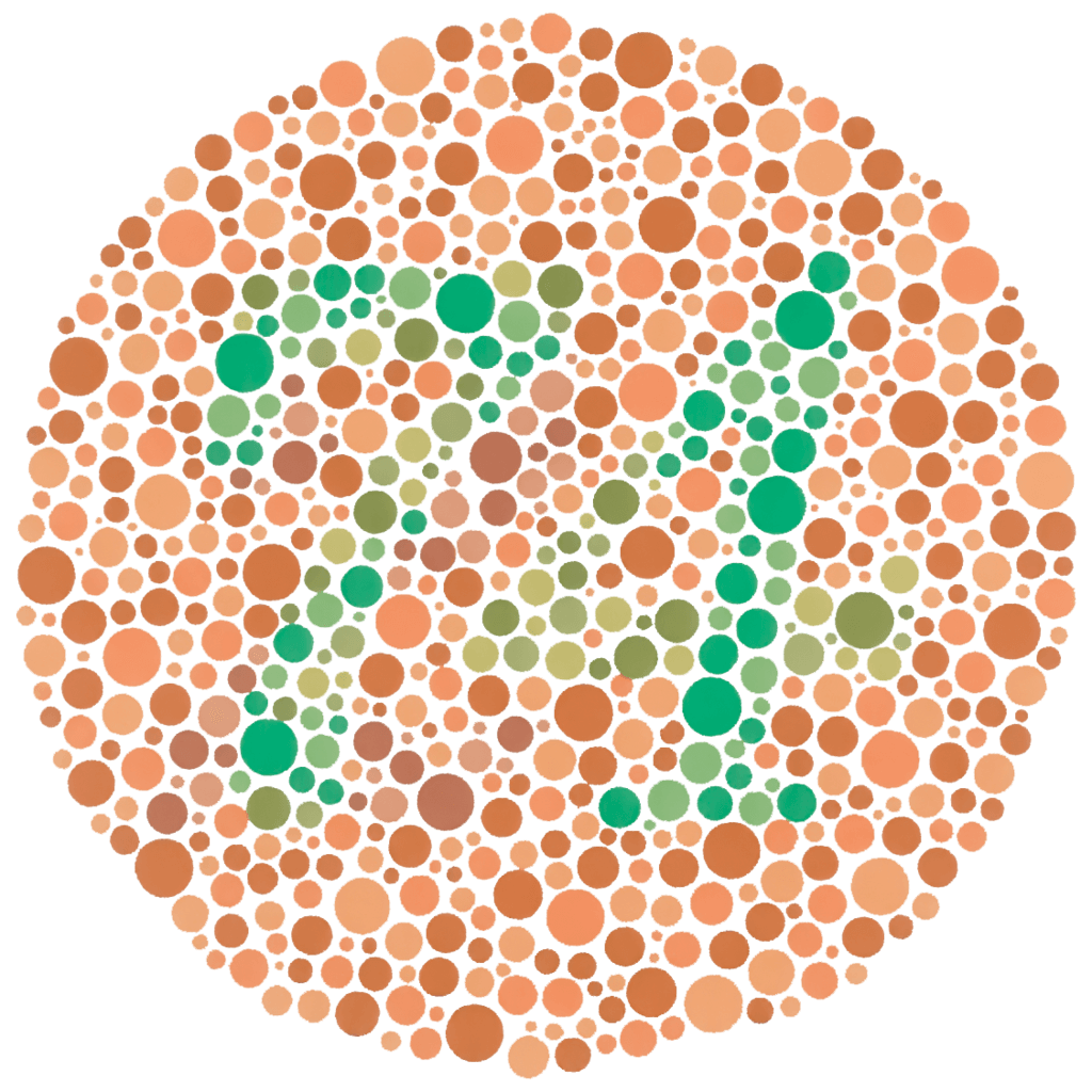 Figura 3: tavola pseudoisocromatica tratta dal test di Ishihara (numero 74)